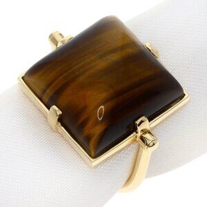 LOUIS VUITTON Tiger Eye #52 Ring 18K Yellow Gold US Size 6